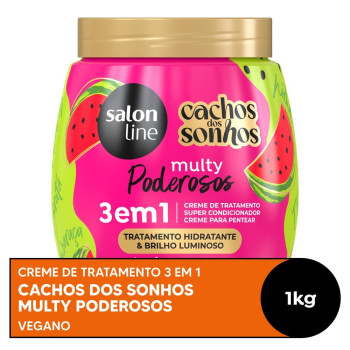 Creme Para Pentear Salon Line Cachos Sonhos 3Em1 Melancia 1Kg